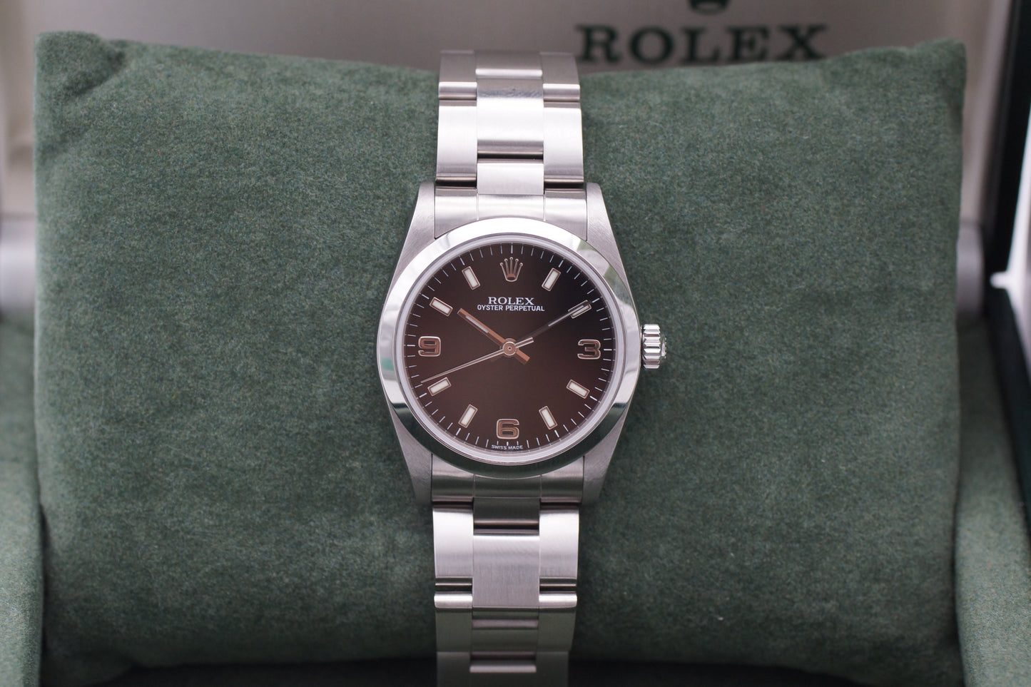 Rolex Oyster Perpetual 31 Schwarz 77080 2001 Full-Set