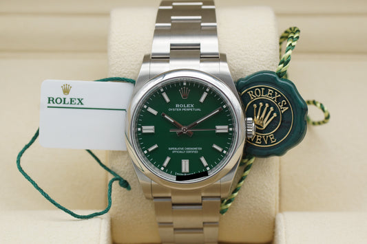 Rolex Oyster Perpetual 36 Grün 126000 Full-Set 2023