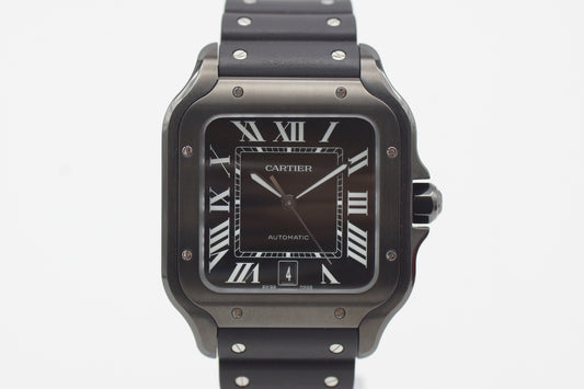 Cartier Santos De Cartier Black Steel WSSA0039 39,8mm Schwarz Full-Set 2023
