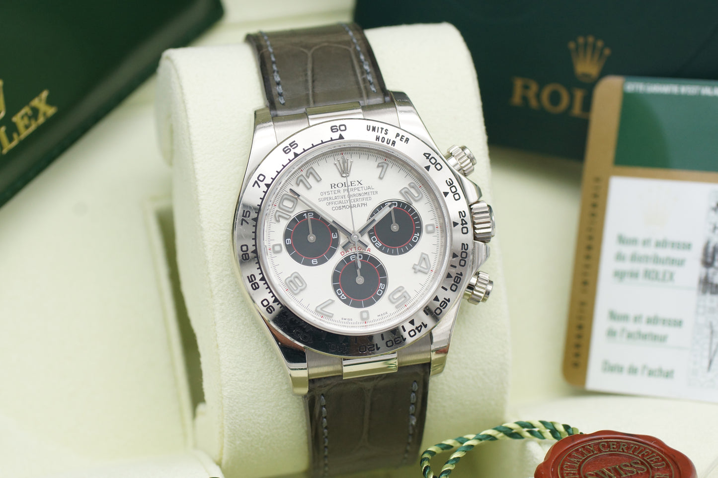 Rolex Daytona 18k Weißgold 116519 Panda Full-Set 2014 (LC100)