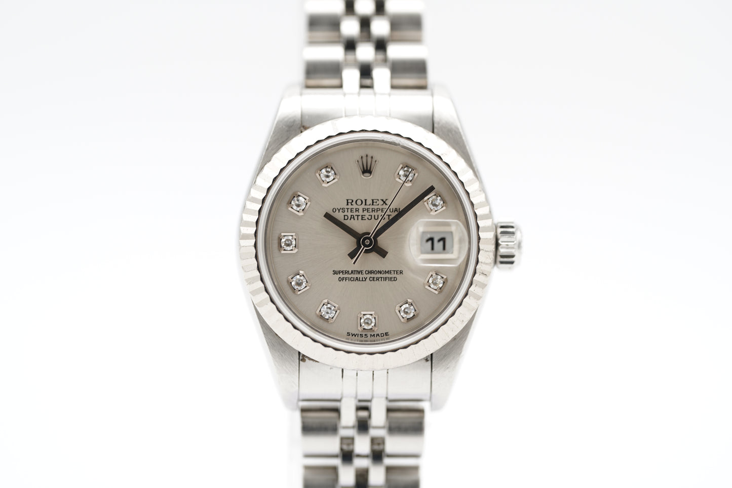 Rolex Lady-Datejust 79174G Silber Diamanten Full-Set 2003