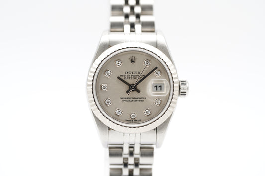 Rolex Lady-Datejust 79174G Silber Diamanten Full-Set 2003