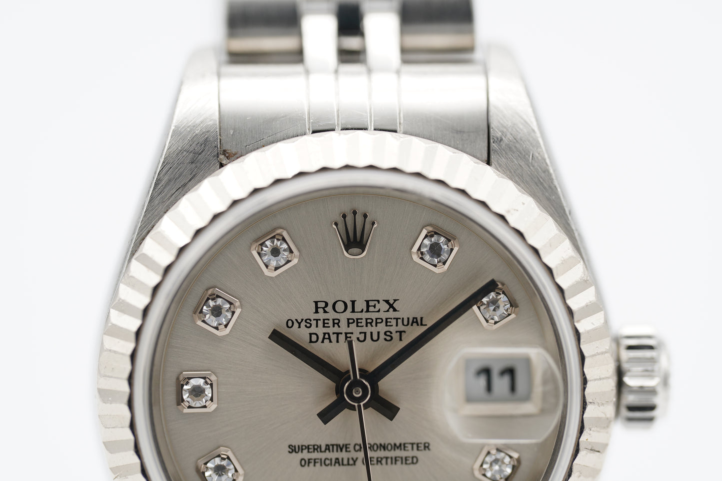 Rolex Lady-Datejust 79174G Silber Diamanten Full-Set 2003