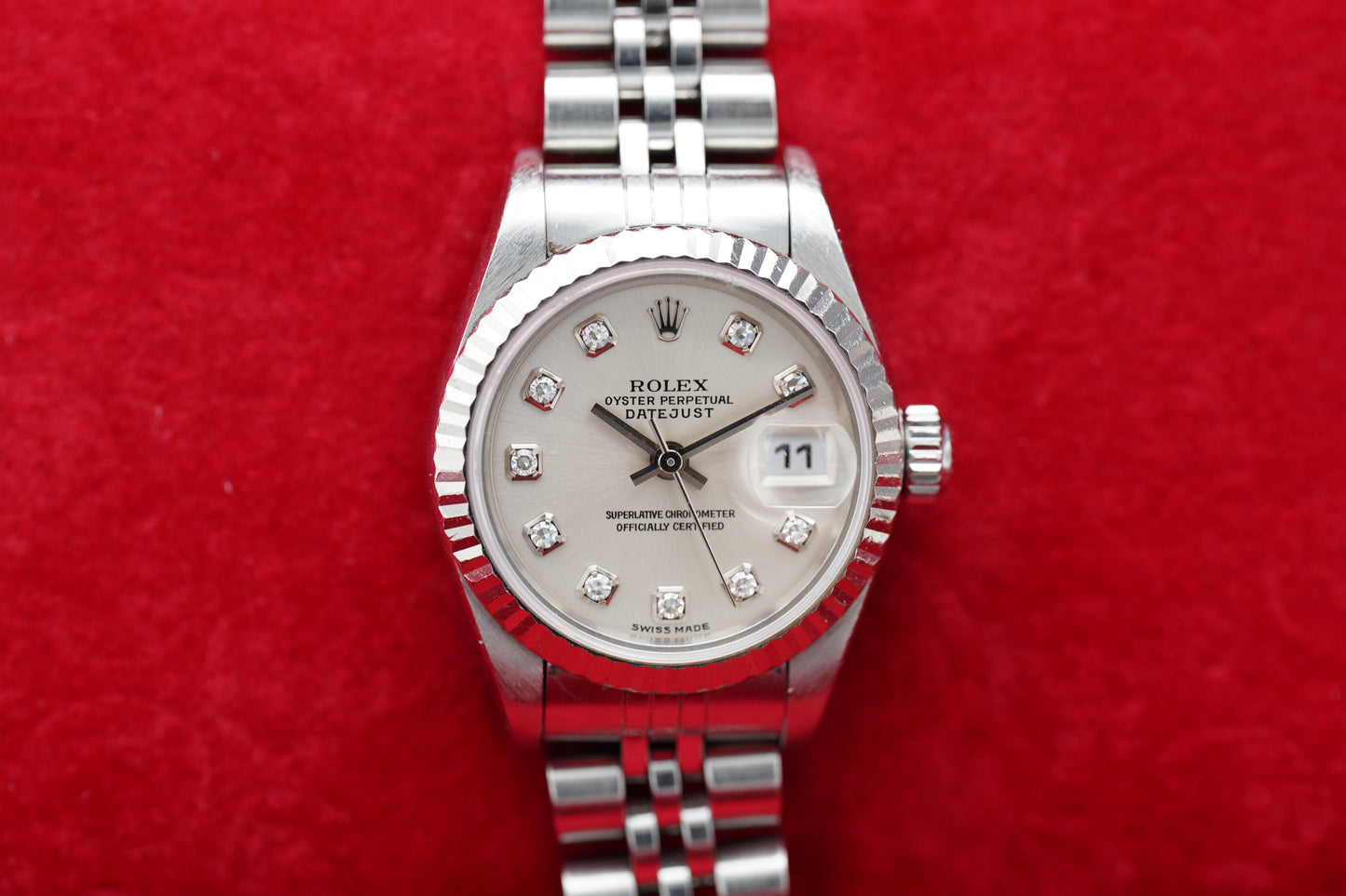 Rolex Lady-Datejust 79174G Silber Diamanten Full-Set 2003