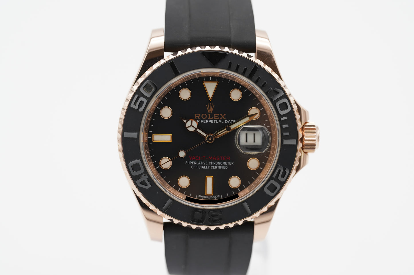 Rolex Yacht-Master 40 18k Roségold Oysterflex 116655 Full-Set 2018