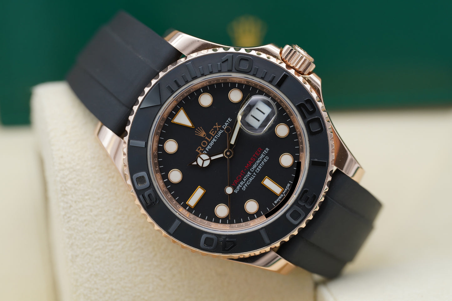 Rolex Yacht-Master 40 18k Roségold Oysterflex 116655 Full-Set 2018