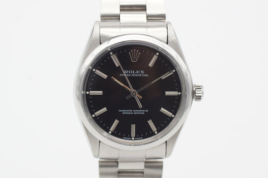 Rolex Oyster Perpetual 34 Schwarz 1002 Etui 1978