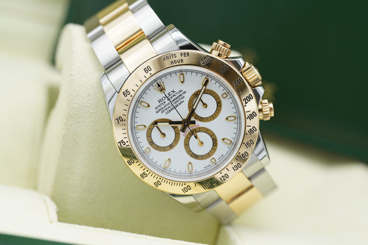 Rolex Daytona Chosmograph Stahl/Gold 116523 Weiß Full-Set 2013