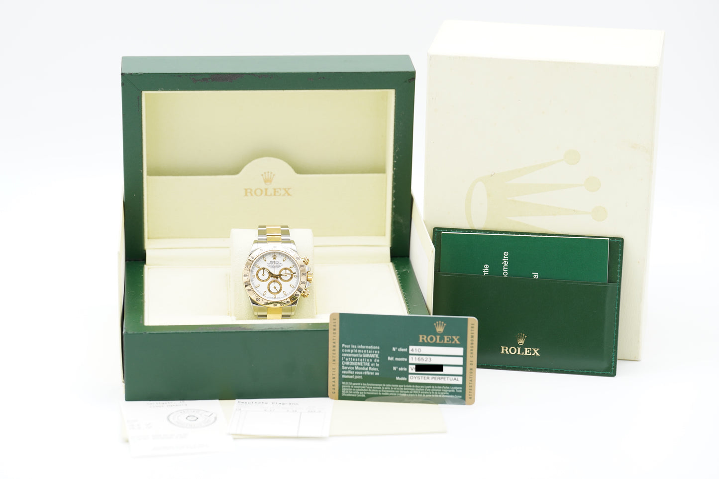 Rolex Daytona Chosmograph Stahl/Gold 116523 Weiß Full-Set 2013