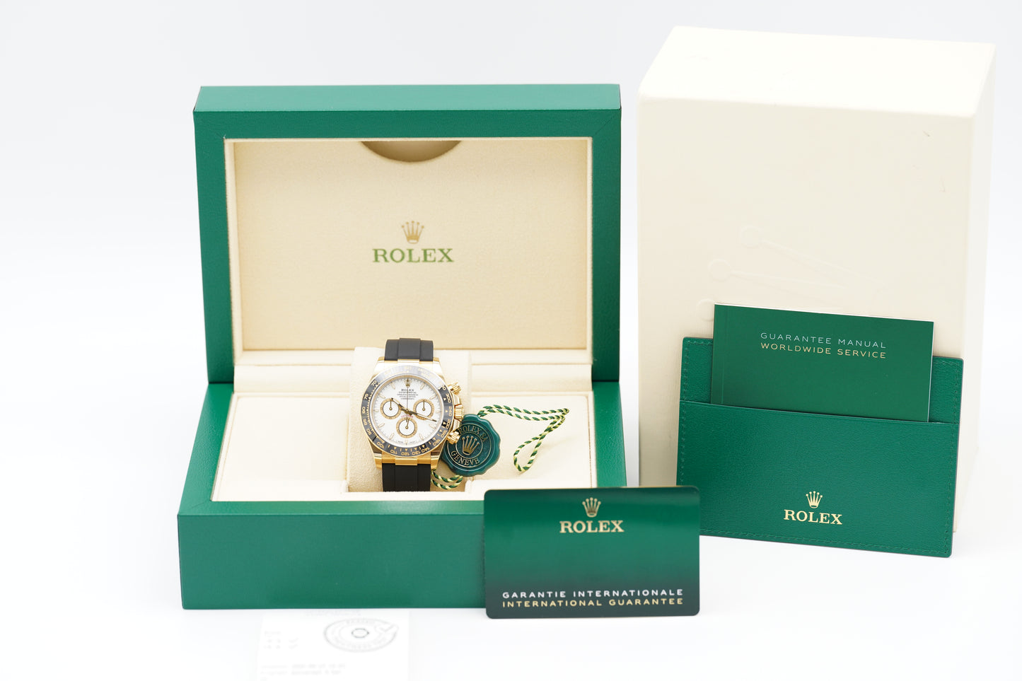 Rolex Daytona 126518LN Gelbgold Oysterflex Weiß 2024