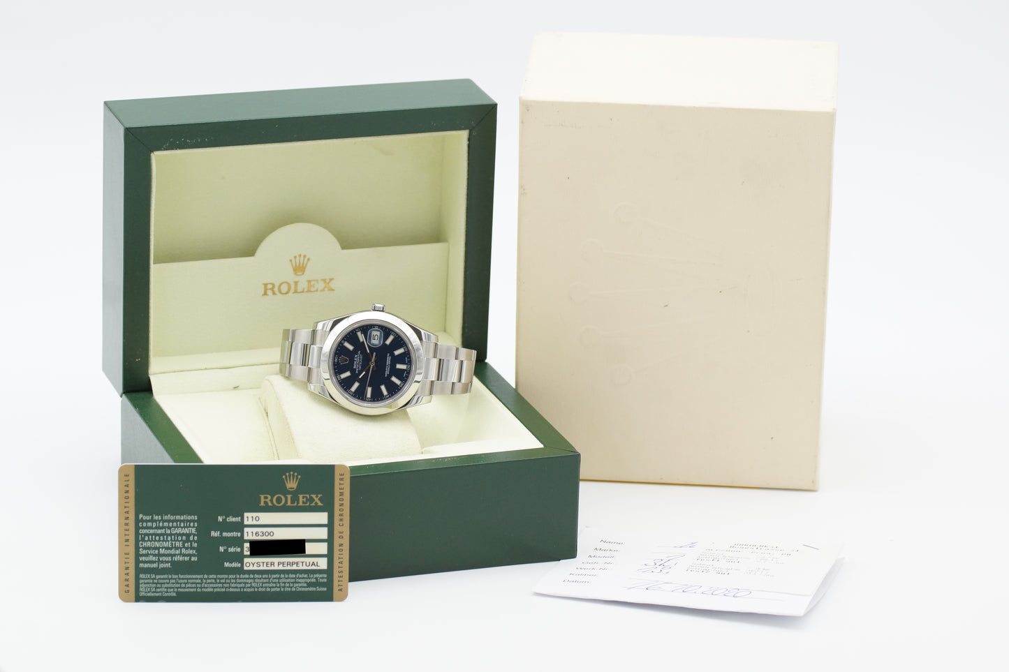 Rolex Datejust II Blau 116300 Box/Papiere 2012