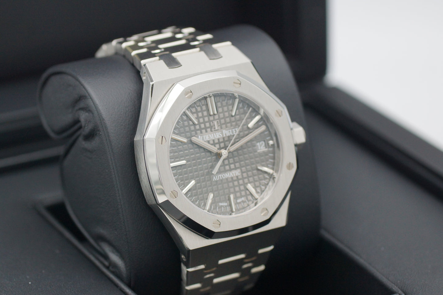 Audemars Piguet Royal Oak Grau Rhodium 15450ST Full-Set 2021