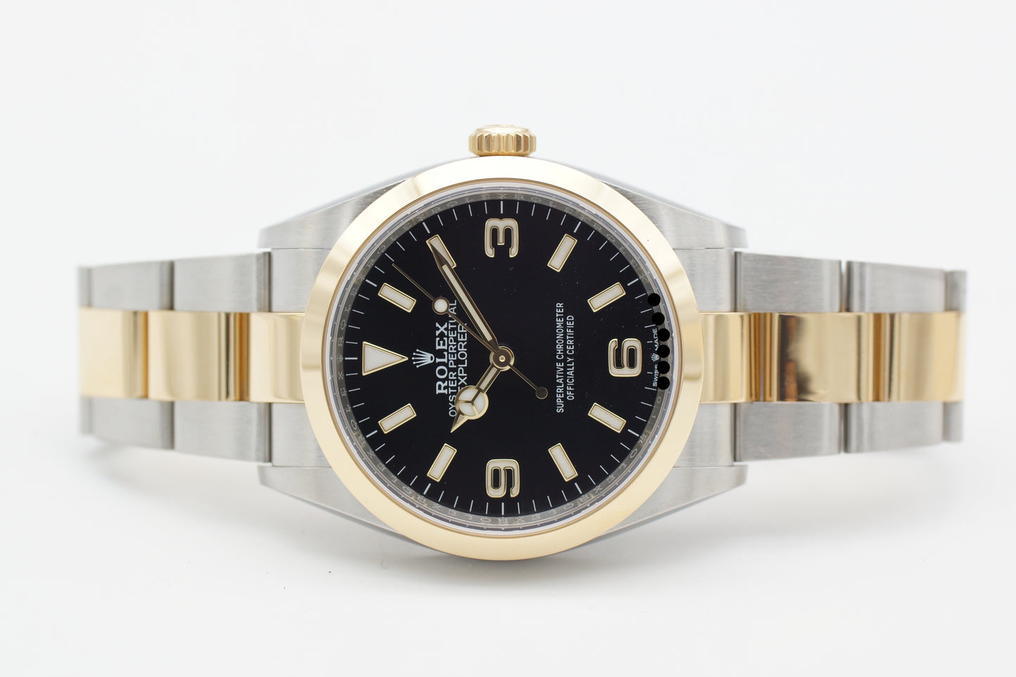 Rolex Explorer I 124273 Stahl/Gelbgold Schwarz Full-Set 2022