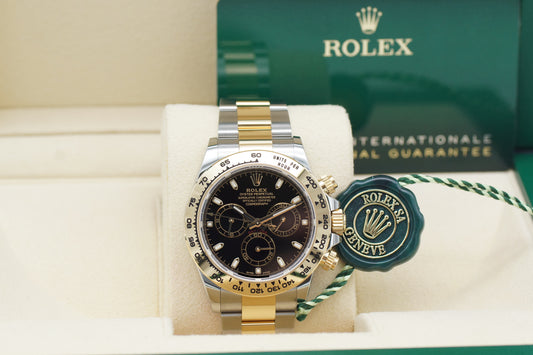 Rolex Cosmograph Daytona Schwarz 116503 Gelbgold Full-Set 2021 ungetragen DE