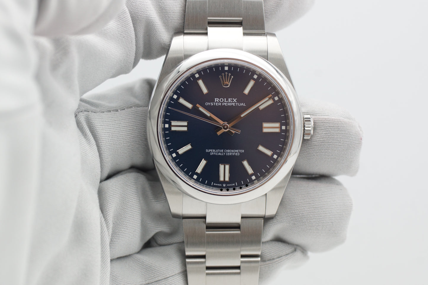 Rolex Oyster Perpetual 41 124300 Blau Full-Set 2020