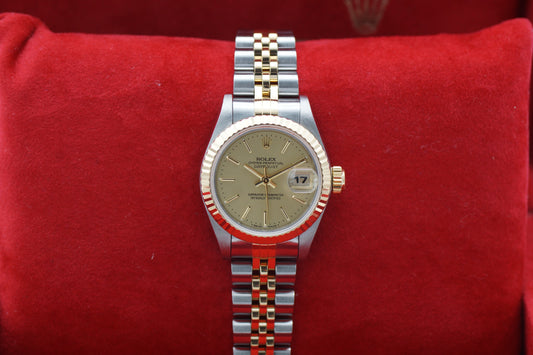 Rolex Lady-Datejust 26 Bicolor Box/Papiere 69173 Gold 1998