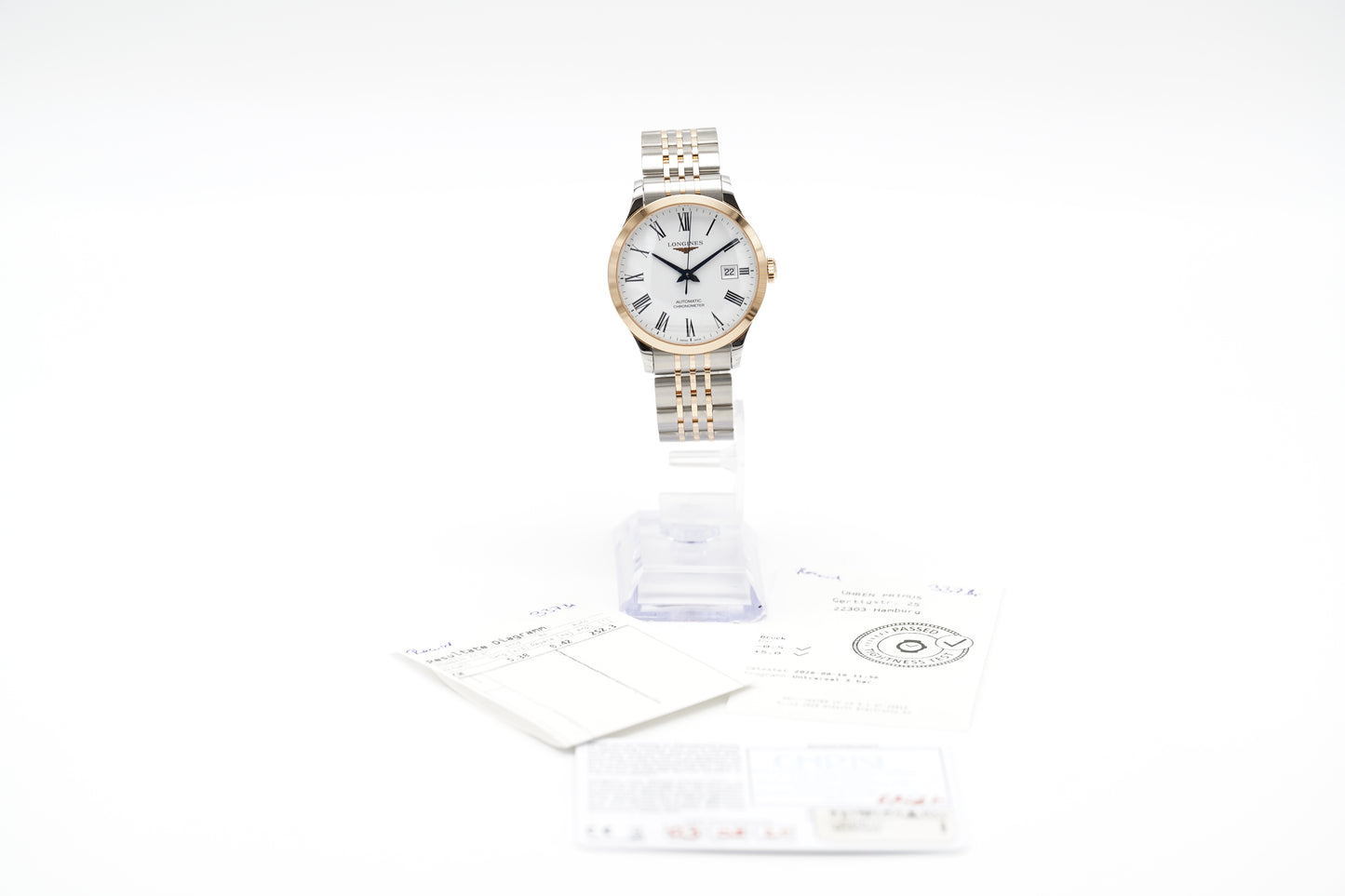 Longines Record L2.820.5.11.7 Stahl/Roségold Papiere 2020