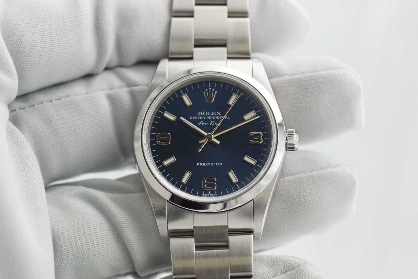 Rolex Air-King Precision 14000M Blau Full-Set 2002