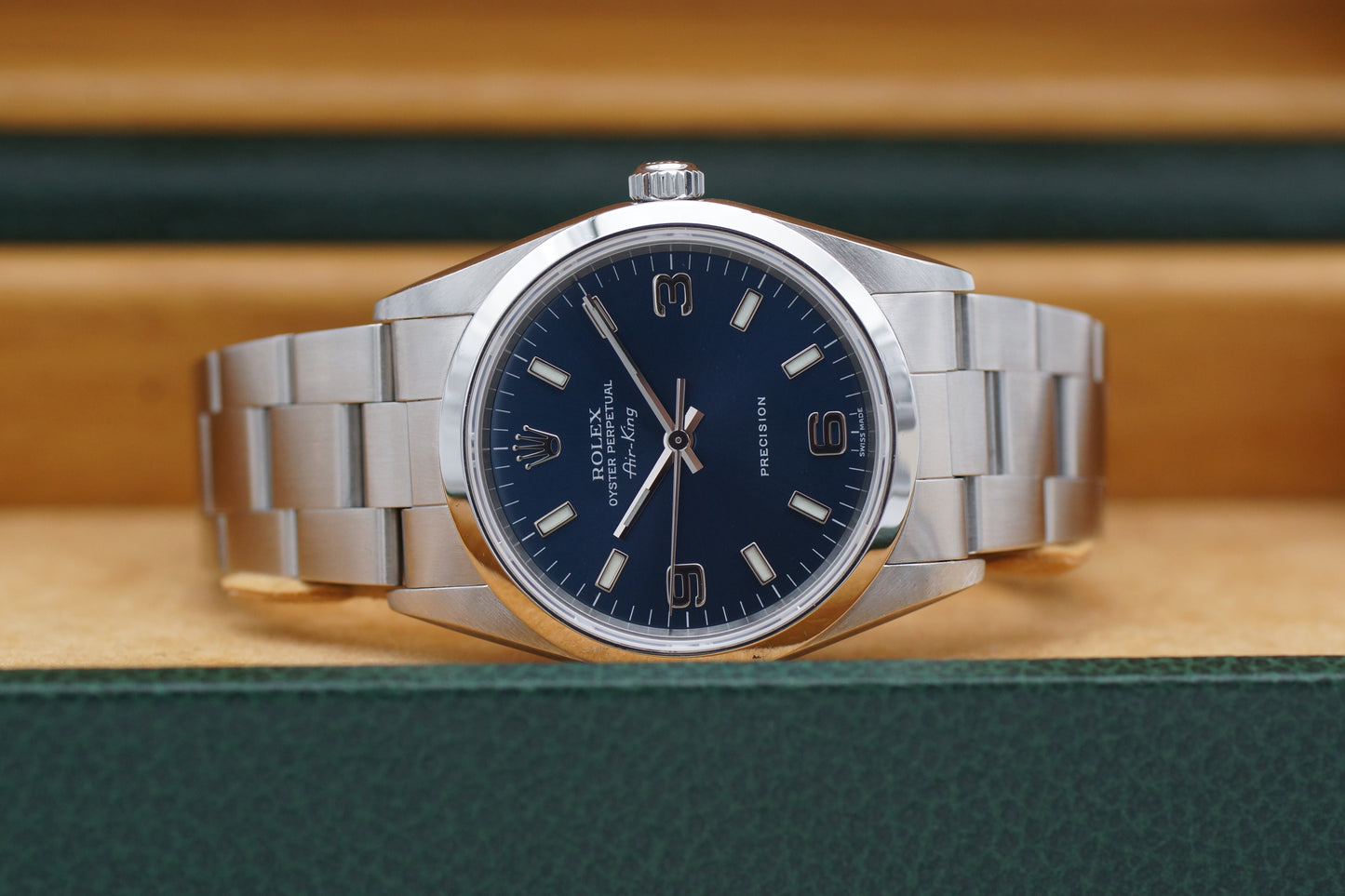 Rolex Air-King Precision 14000M Blau Full-Set 2002