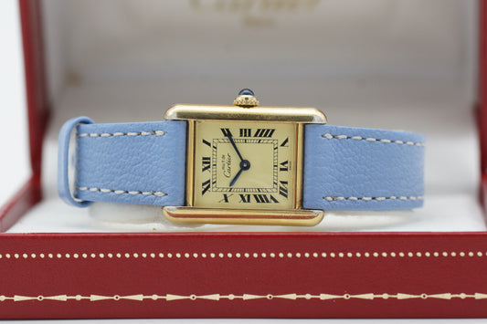 Cartier Tank Vermeil 925 Plaque 5057 Full-Set 1993