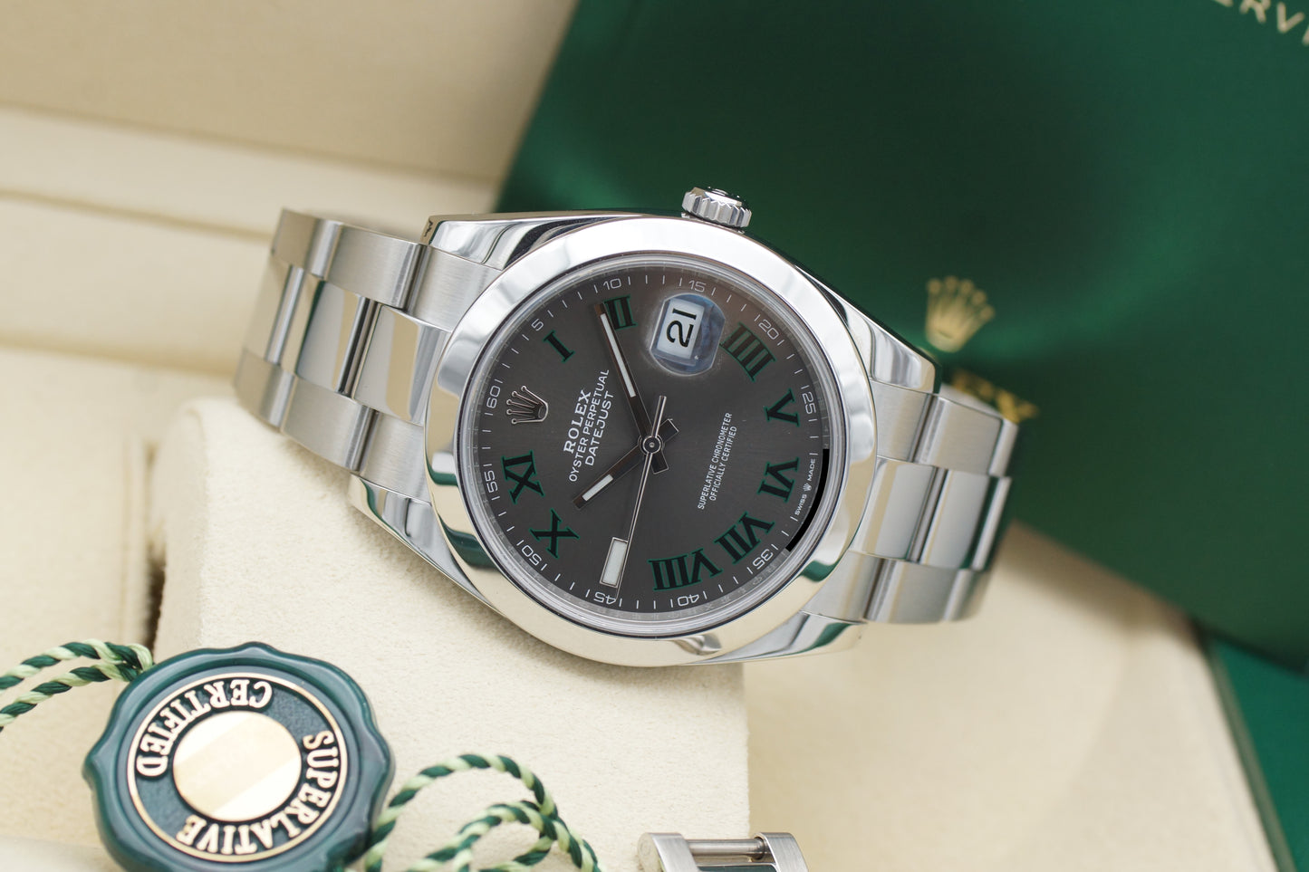 Rolex Datejust 41 126300 Wimbledon Grau Full-Set 2021