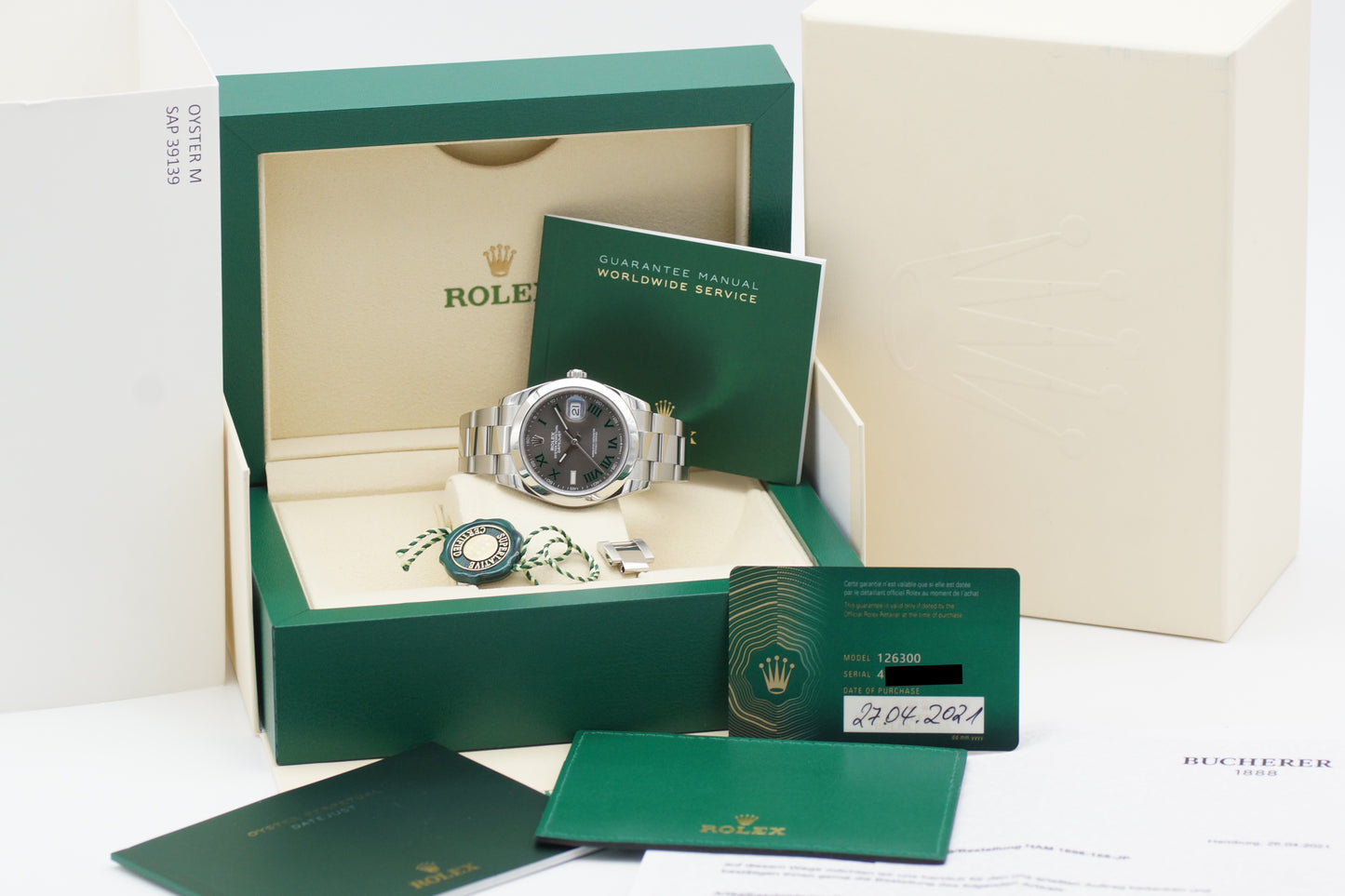 Rolex Datejust 41 126300 Wimbledon Grau Full-Set 2021