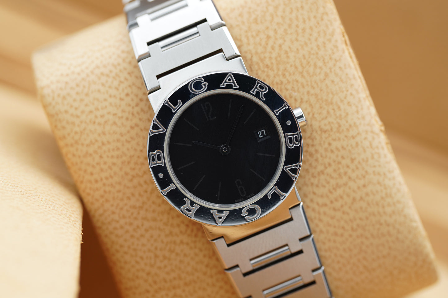 BVLGARI BB 26 SS Schwarz 26 mm Full-Set 2000