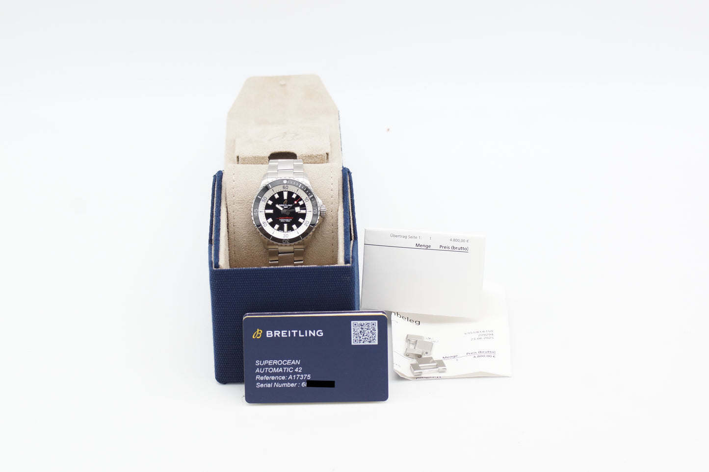 Breitling Superocean 42 Schwarz A17375 Full-Set 2025 NEU
