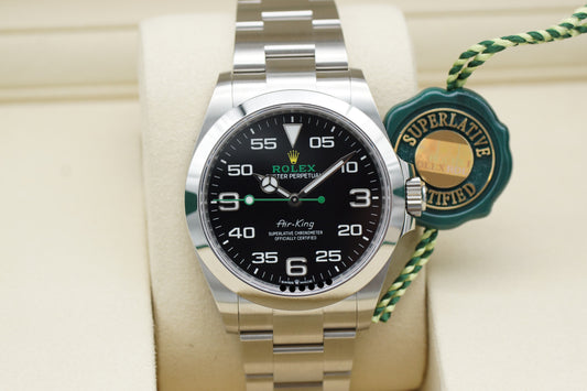 Rolex Air King 126900 Schwarz Full-Set 2024 LC100 NEU