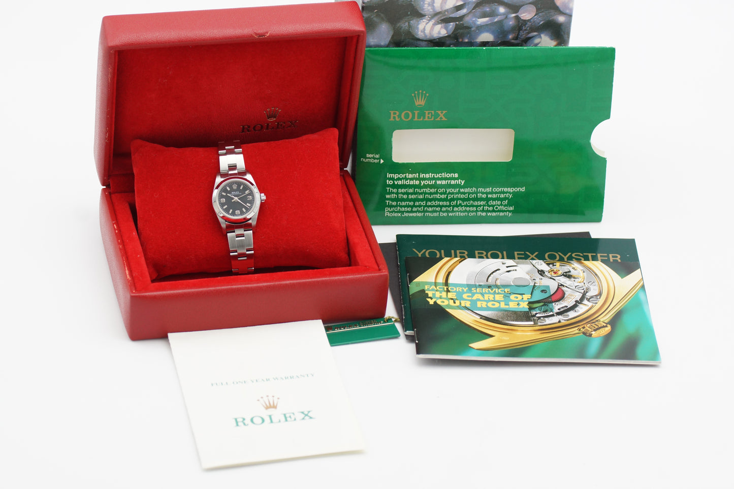 Rolex Lady Oyster Perpetual 76080 Schwarz Full-Set 2002
