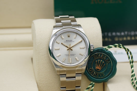 Rolex Oyster Perpetual 31 Silber 277200 Full-Set 08/2025 NEU