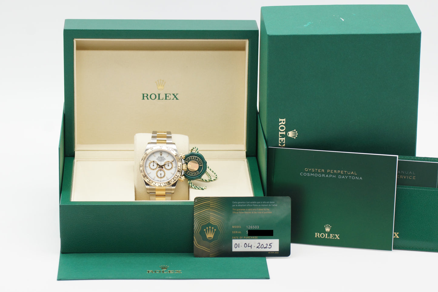Rolex Cosmograph Daytona Bicolor 18k Gelbgold 126503 Full-Set 2025
