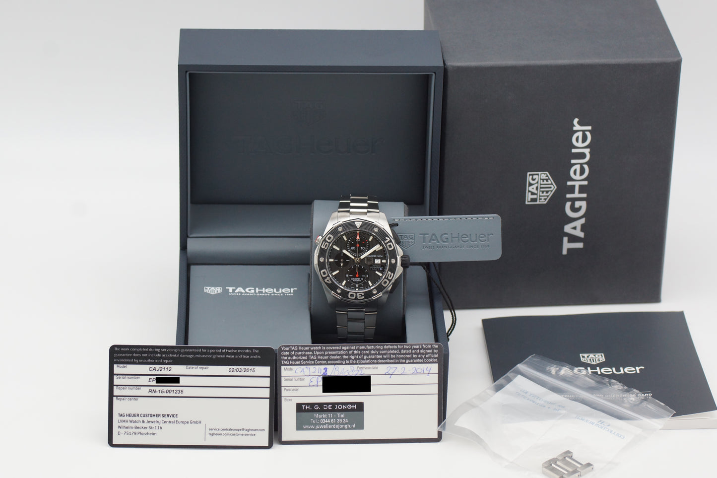 Tag Heuer AquaRacer 500M Defender CAJ2112 Schwarz Limited Edition Full-Set 2014