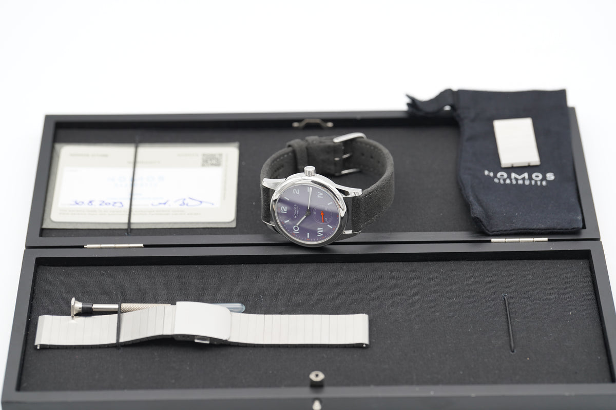 NOMOS Glashütte Club Campus Blue Purple 36 713 3 Bänder Full-Set 2023