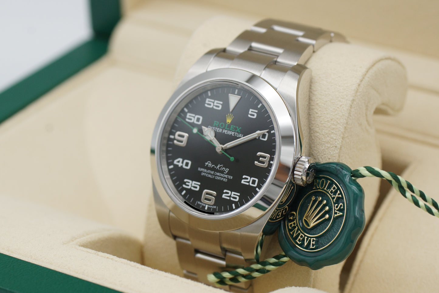 Rolex Air King 116900 40mm Schwarz Full-Set 2020 Neu DE