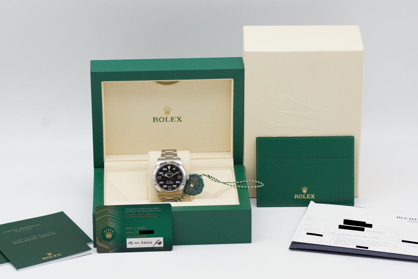 Rolex Air King 116900 40mm Schwarz Full-Set 2020 Neu DE