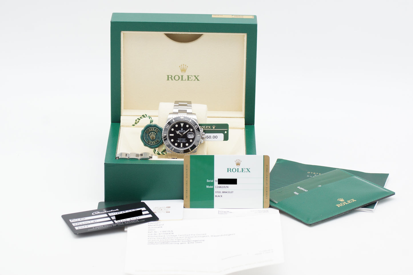 Rolex Submariner Date 116610LN Schwarz Full-Set 2015