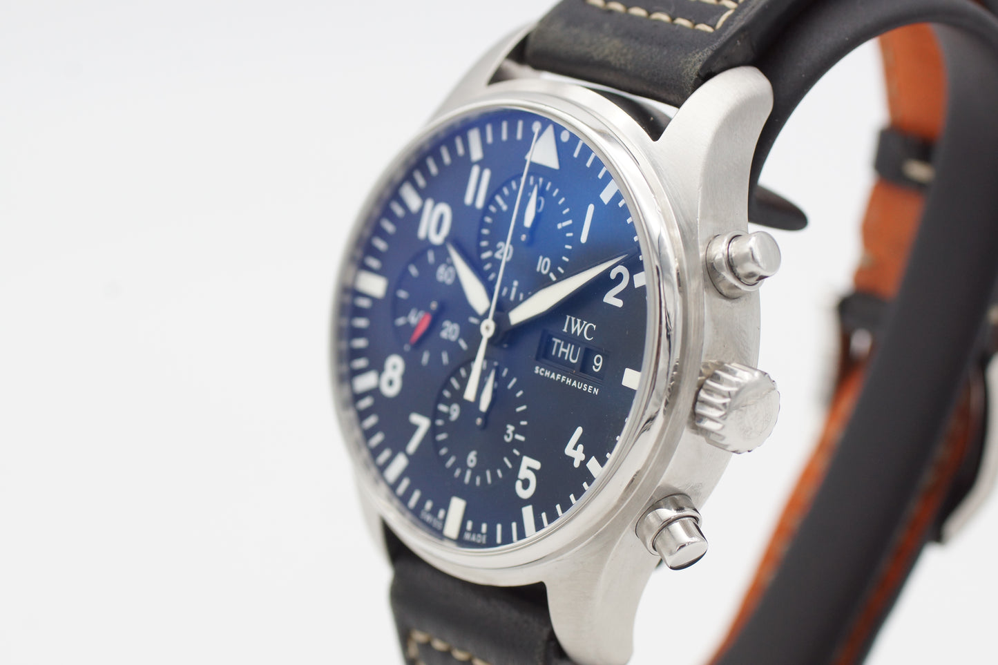 IWC Pilot Watch Chronograph Schwarz IW377709 Full-Set 2019