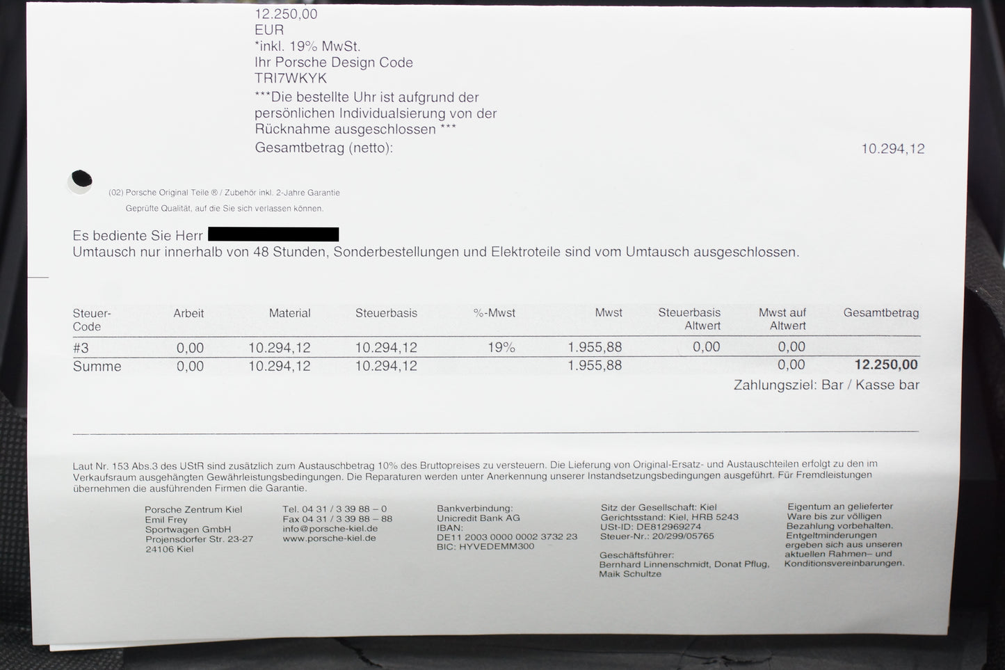 Porsche Design GT3RS PVD 6004.0.00.147.00.0 Full-Set 2024