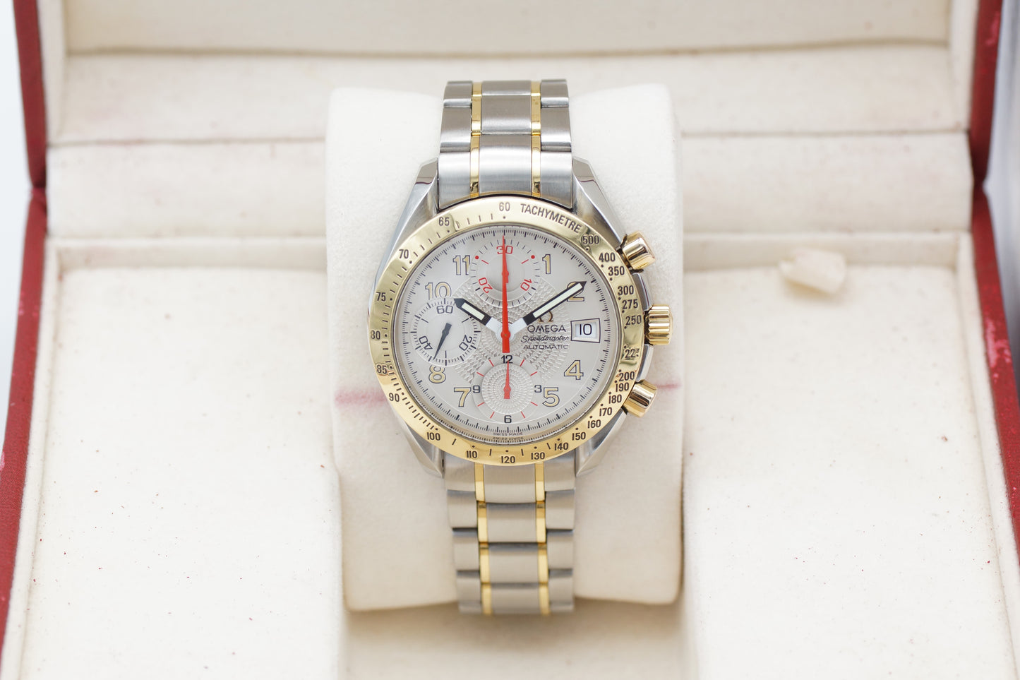Omega Speedmaster Date Bicolor 3313.33 Weiß 1997 Full-Set