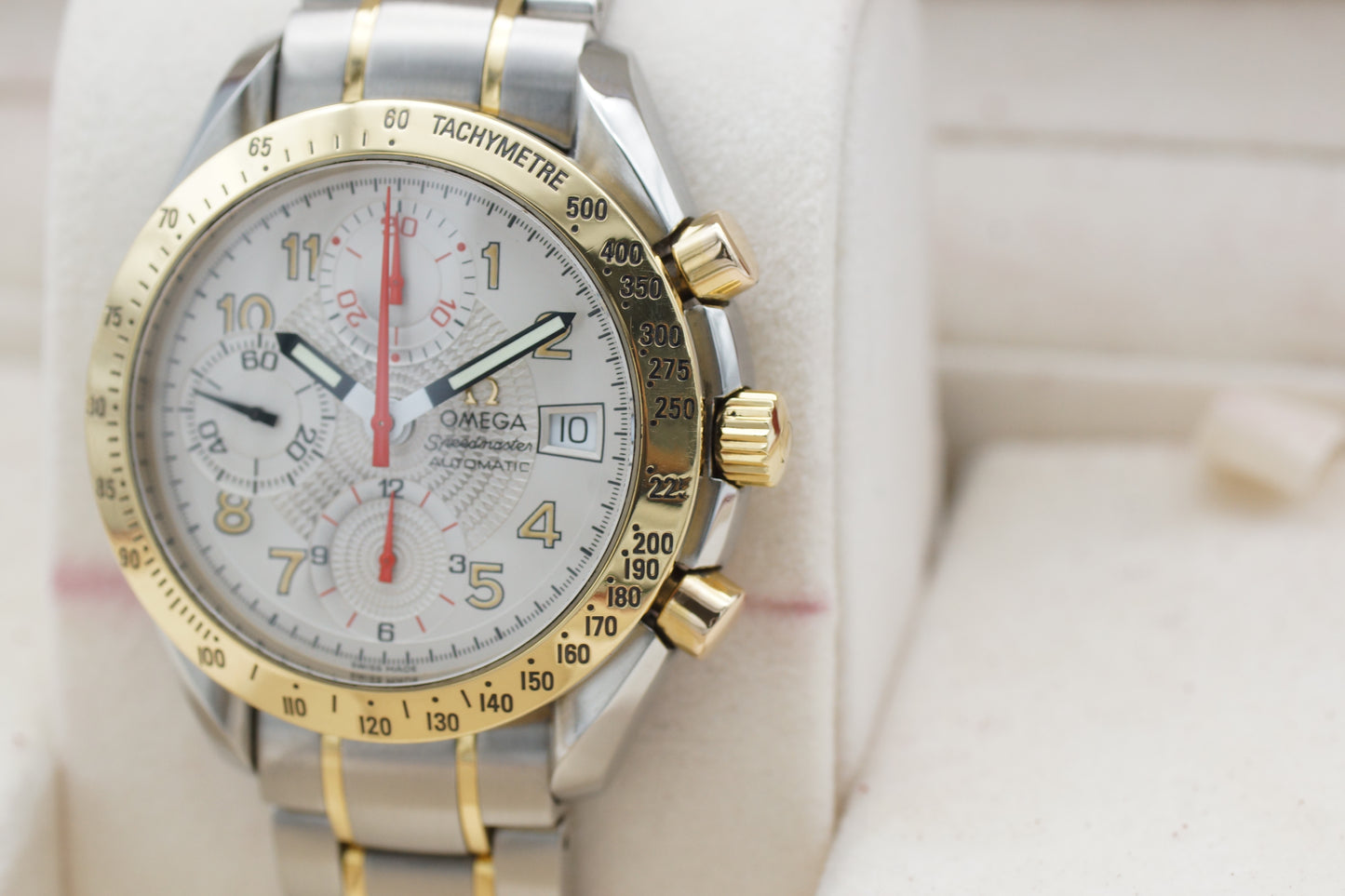 Omega Speedmaster Date Bicolor 3313.33 Weiß 1997 Full-Set