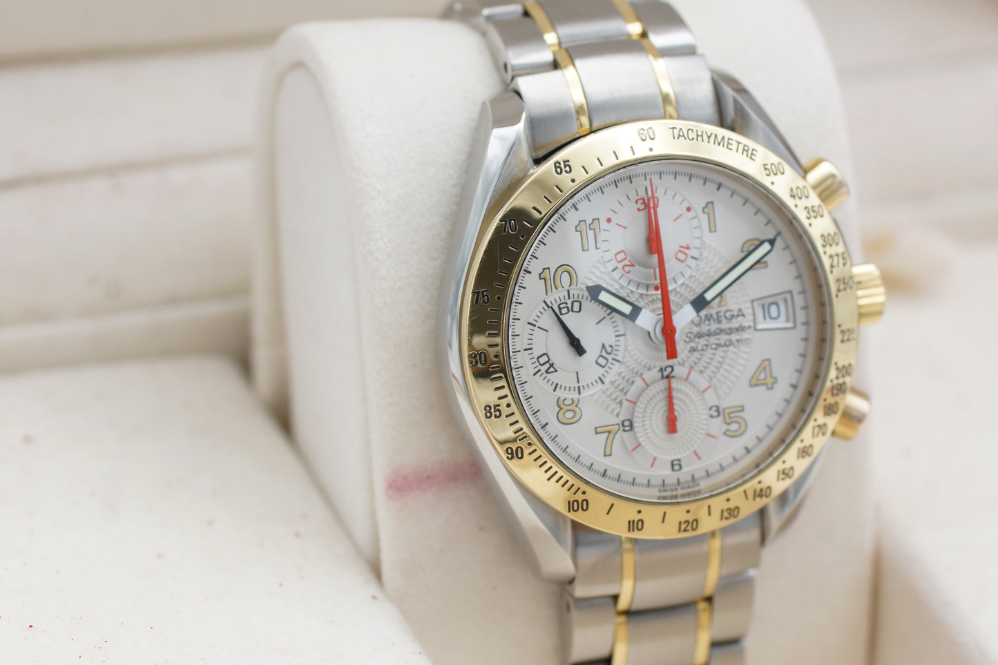 Omega Speedmaster Date Bicolor 3313.33 Weiß 1997 Full-Set
