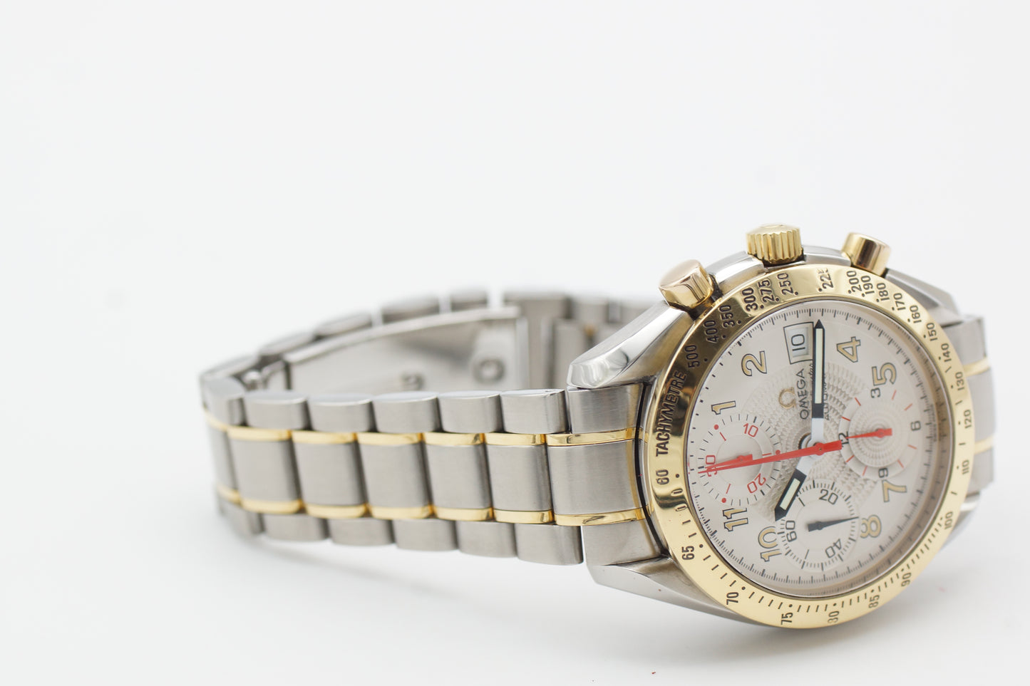 Omega Speedmaster Date Bicolor 3313.33 Weiß 1997 Full-Set