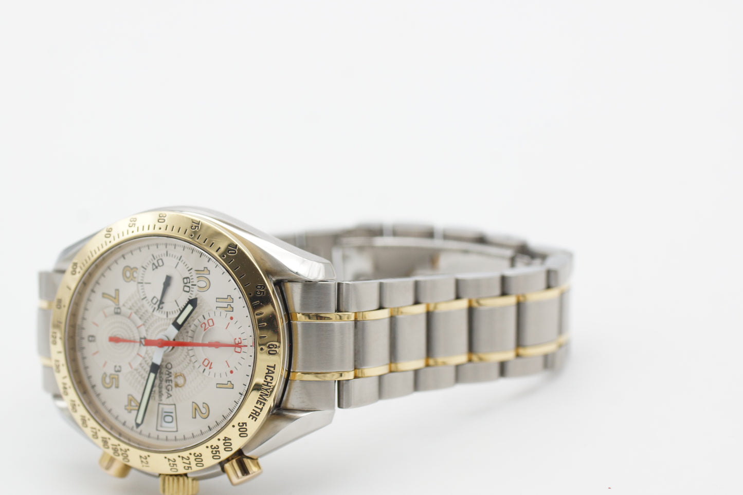 Omega Speedmaster Date Bicolor 3313.33 Weiß 1997 Full-Set