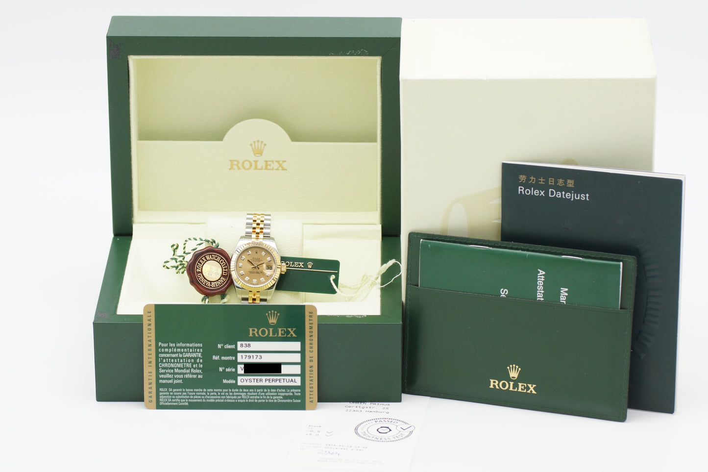 Rolex Lady-Datejust 26 179173G Gold Diamant Full-Set 2010