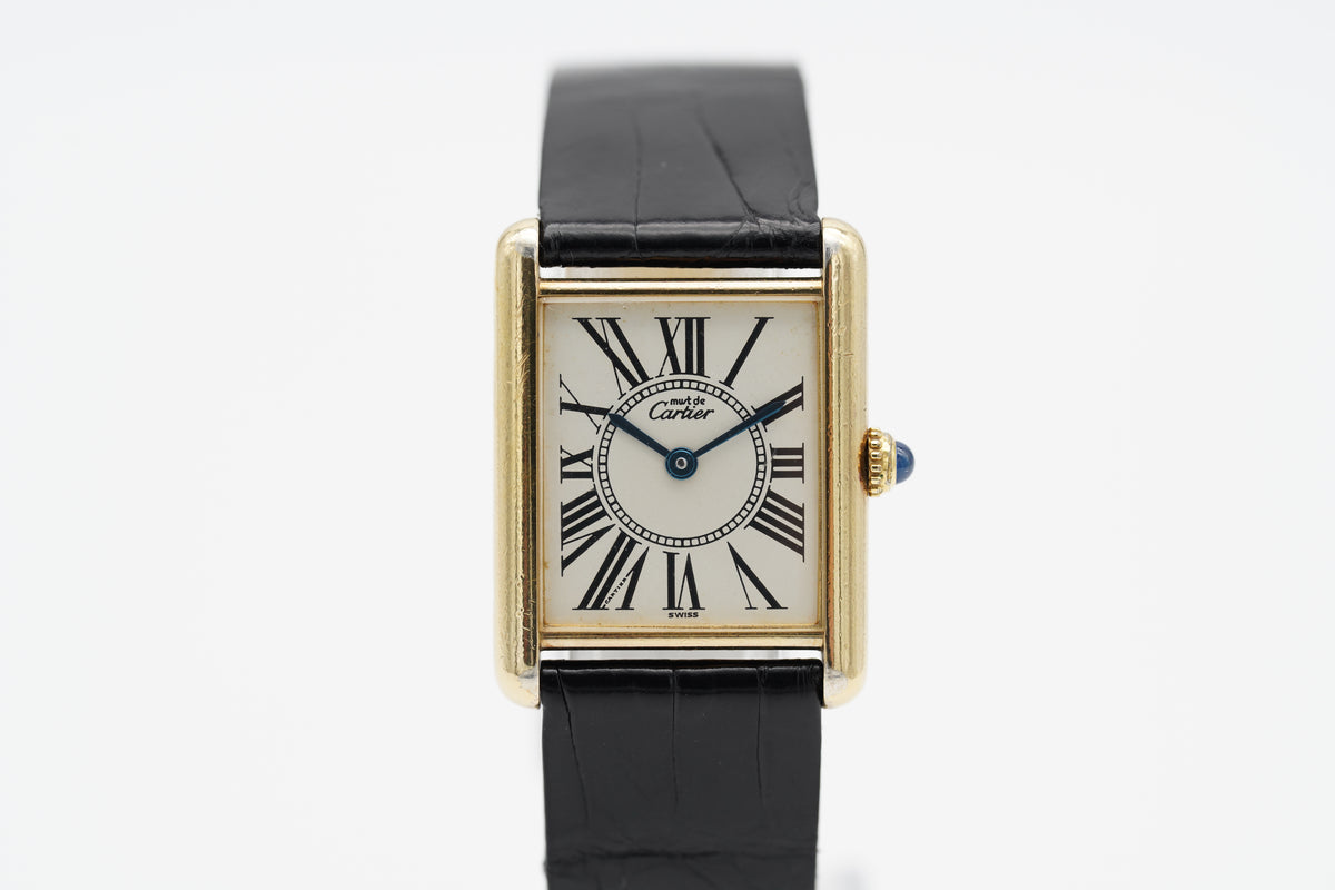 Cartier Tank Vermeil Vergoldet 590005 Papiere 1994