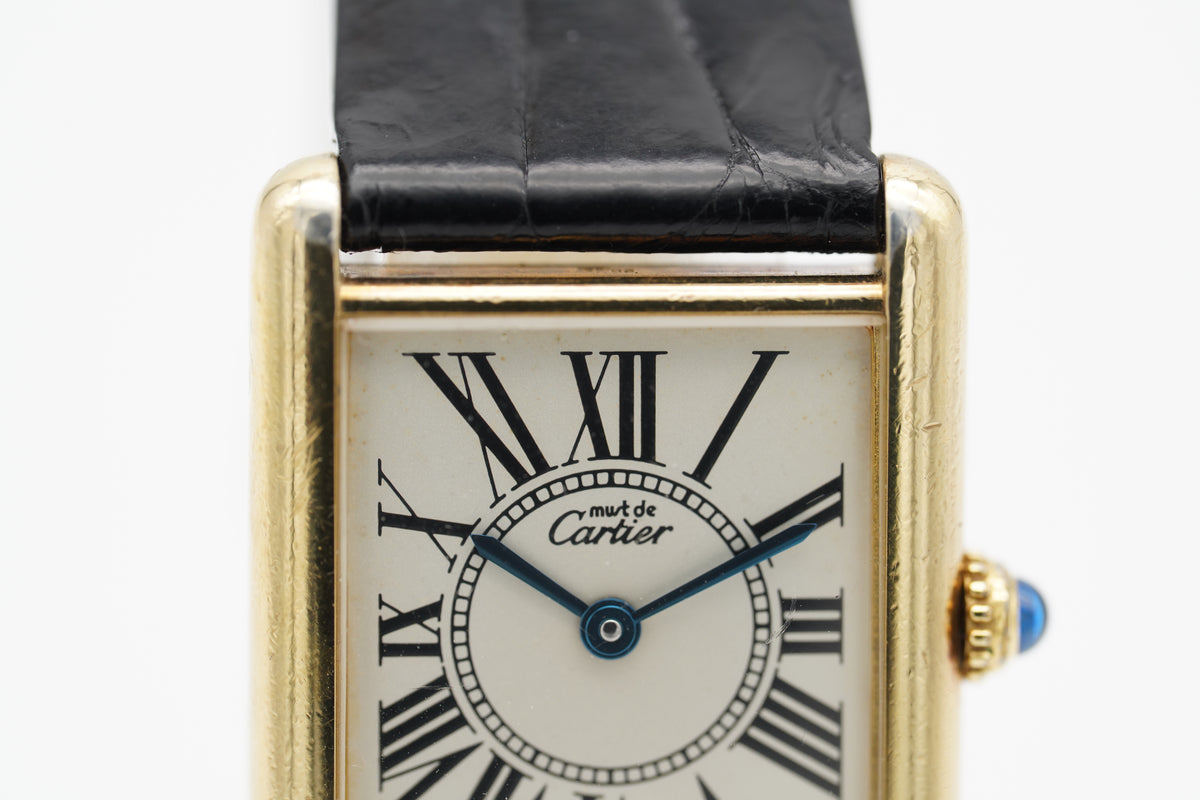 Cartier Tank Vermeil Vergoldet 590005 Papiere 1994