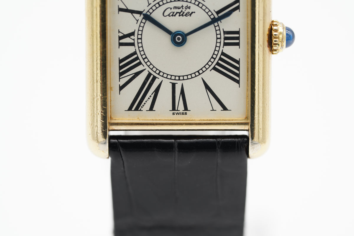Cartier Tank Vermeil Vergoldet 590005 Papiere 1994