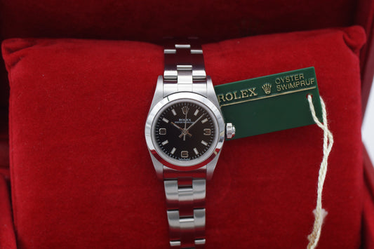 Rolex Lady Oyster Perpetual 76080 Schwarz Full-Set 2006