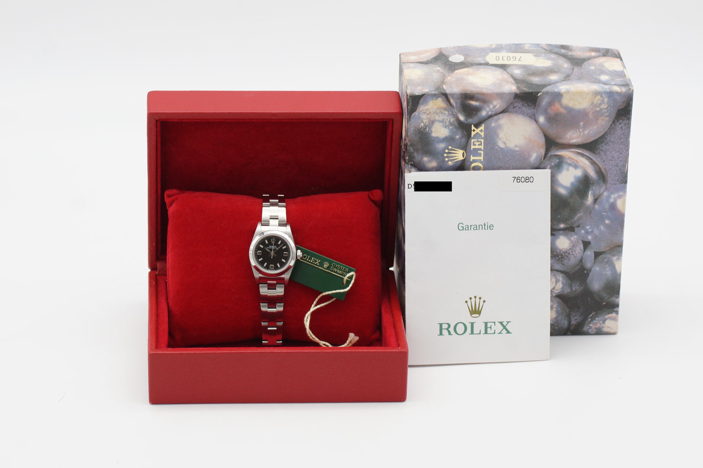 Rolex Lady Oyster Perpetual 76080 Schwarz Full-Set 2006